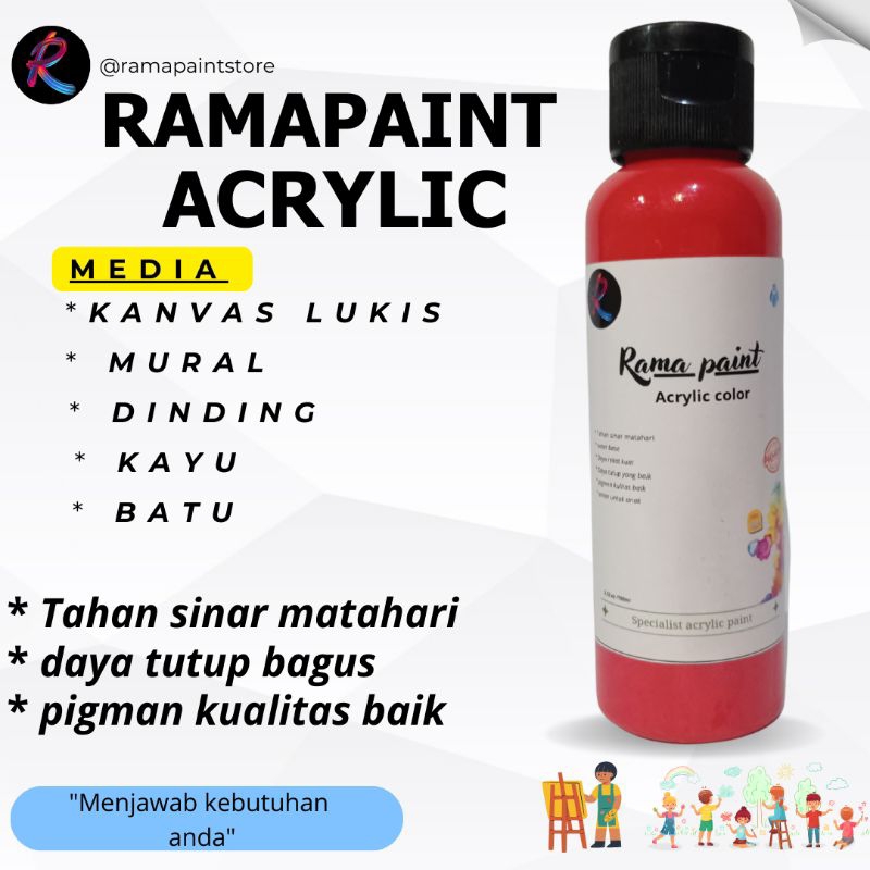 

Cat Akrilik / Lukis / Kanvas / Mural ramapaint Acrylic Paint Colour 100ml