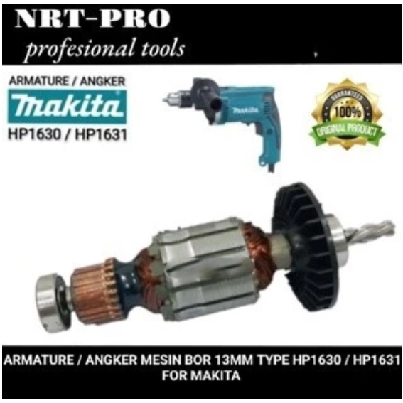 NRT-PRO ARMATURE / ANGKER MESIN BOR 13MM TYPE HP1630 / HP1631 FOR MAKITA (ORIGINAL PART)
