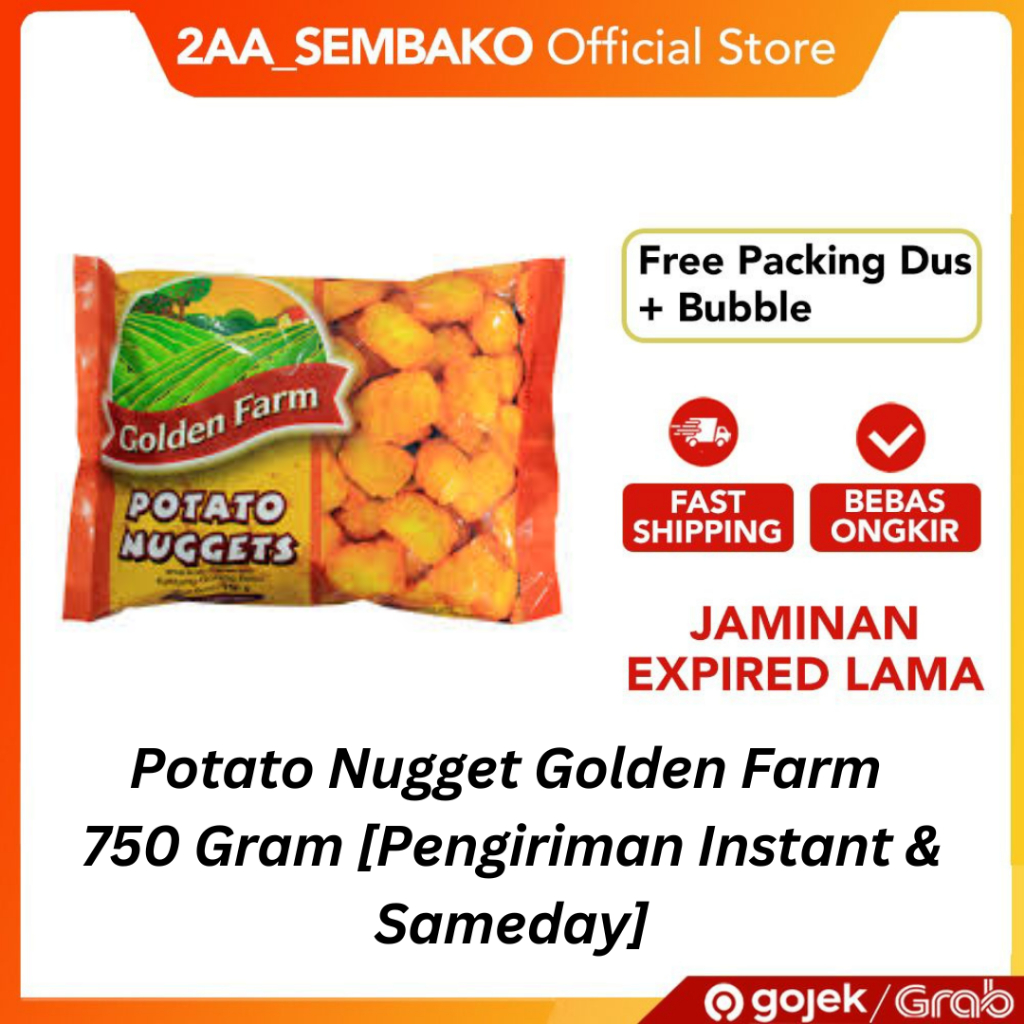 

Potato Nugget Golden Farm 750 Gram [Pengiriman Instant & Sameday]