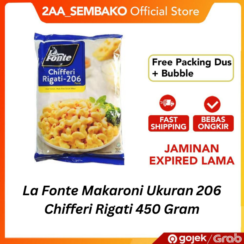 

La Fonte Makaroni Ukuran 206 Macaroni Chifferi Rigati 450 Gram