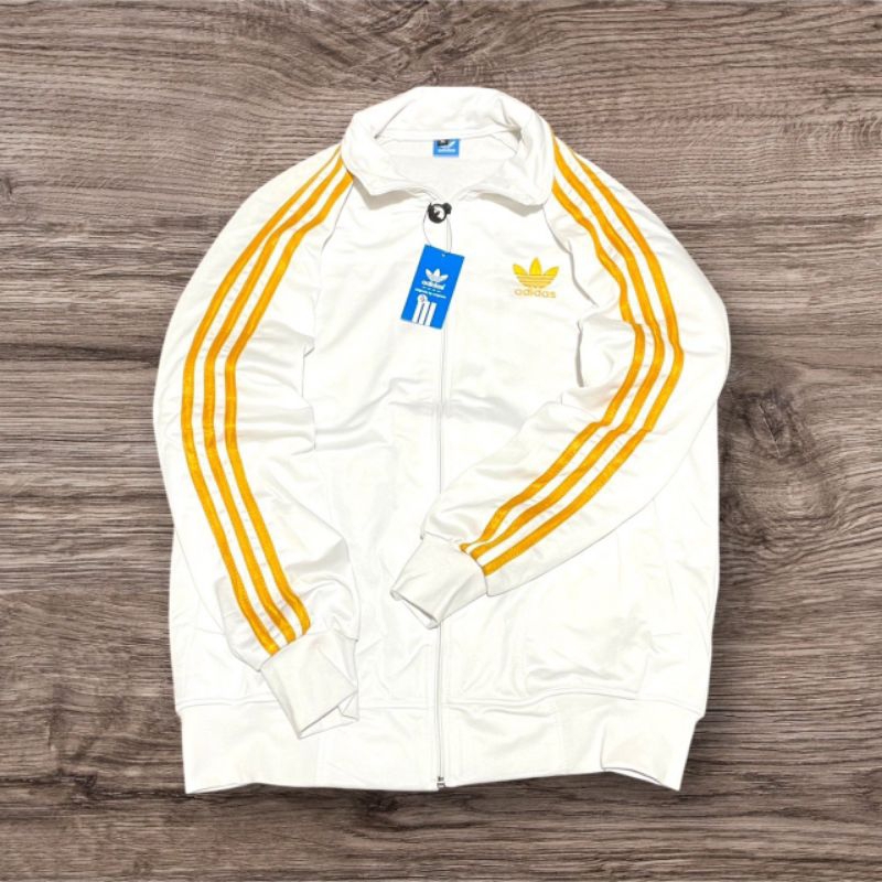 TRACKTOP ADIDAS PUTIH LIST GOLD