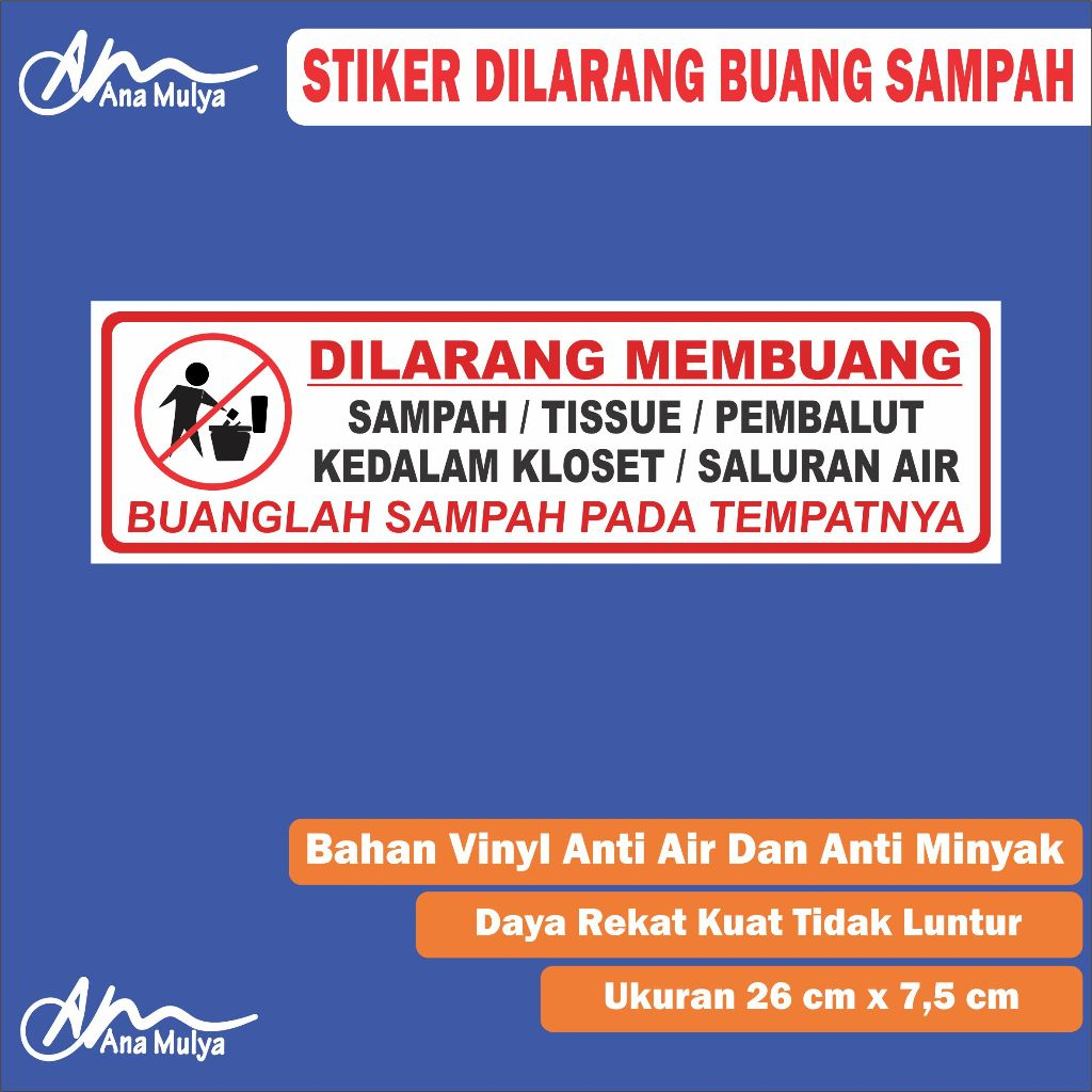 

Sticker Vinyl Ana Mulya Stiker Dilarang Buang Sampah Ke Kloset / Stiker Kloset / Stiker Dilarang Buang Sampah Kedalam Kloset / Dilarang Buang Tisu Pembalut Terlaris