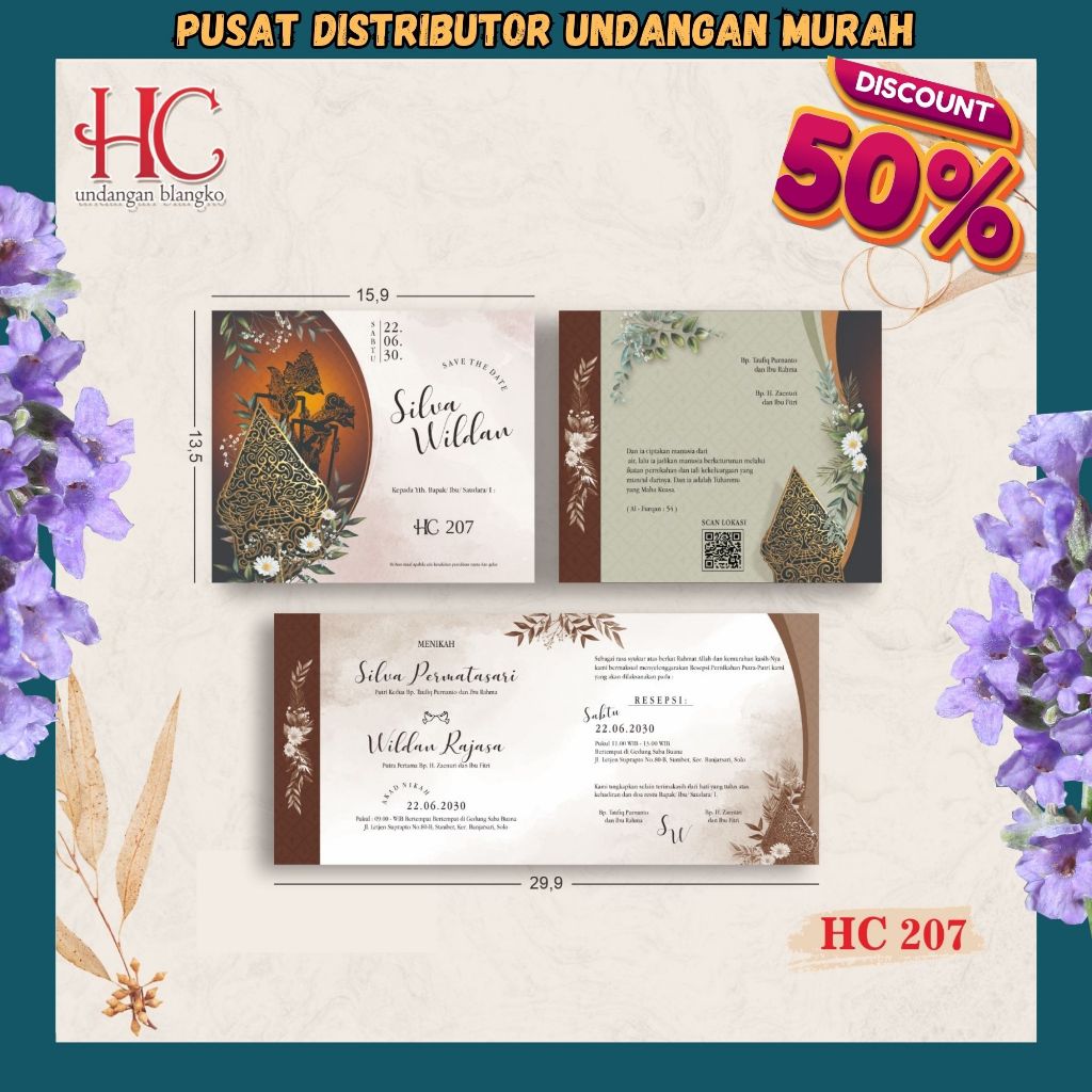Blangko Undangan HC 207 | Blangko Undangan Murah | Blangko Undangan | Blangko Kosong | Harga Pabrik|