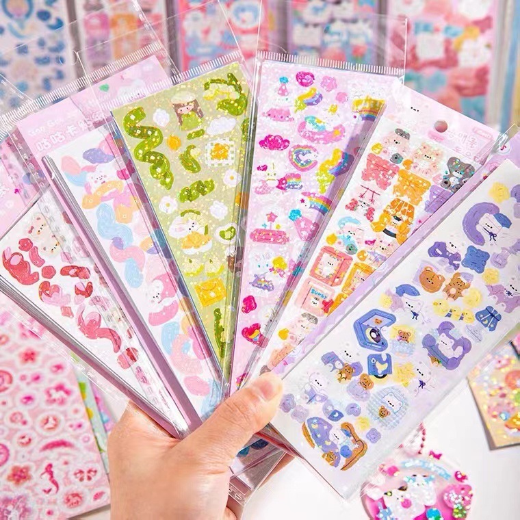 

Sticker Isi 20-100 PCS Stiker DIY Journaling Glossy Pack Deco Hologram Dekor Photocard Gift