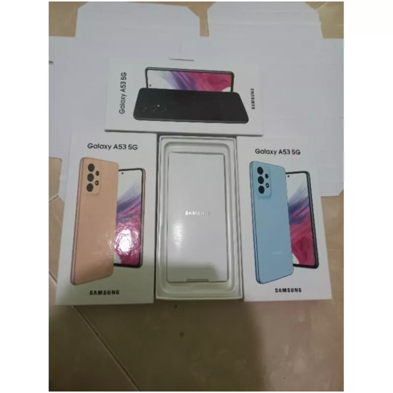 

dus box Samsung A53 5G ready semua warna free request sticker