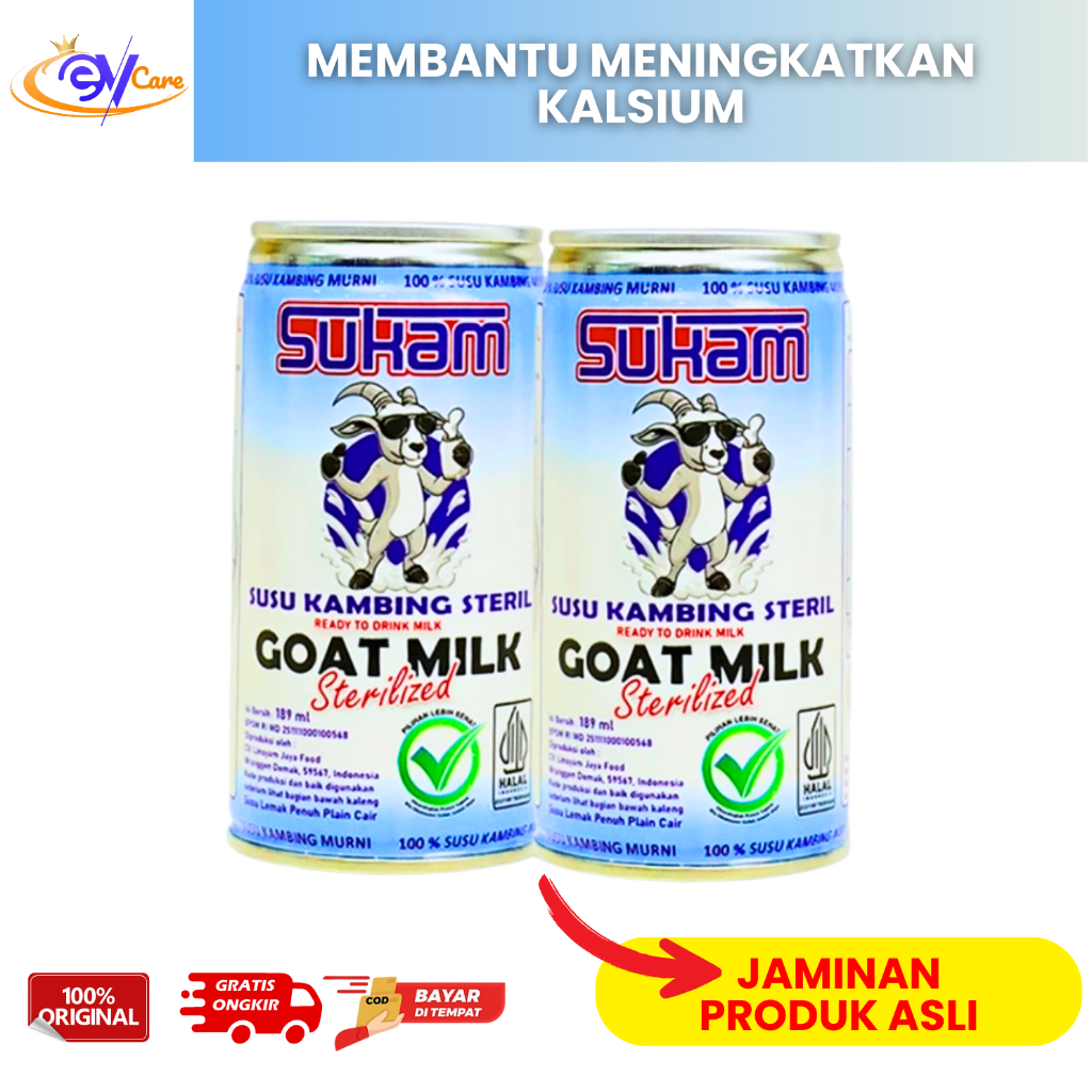 

Sukam Susu Kambing Steril Murni Jaga Kesehatan Tulang dan Gigi 189ml