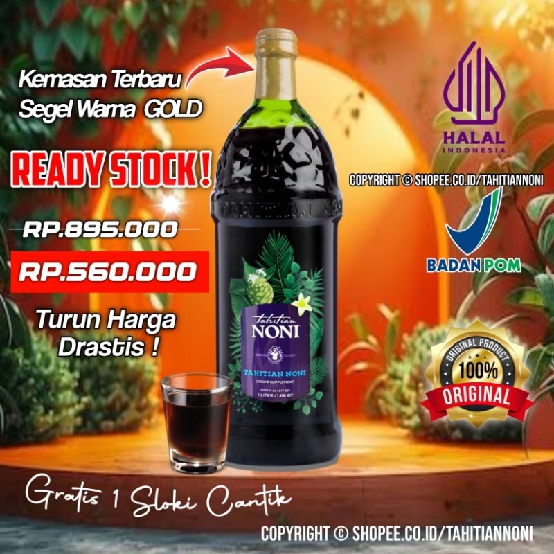 Terlaris Tahitian Noni Juice Original Kemasan Terbaru Segel Gold Turun Harga Expired Date 13 Septemb