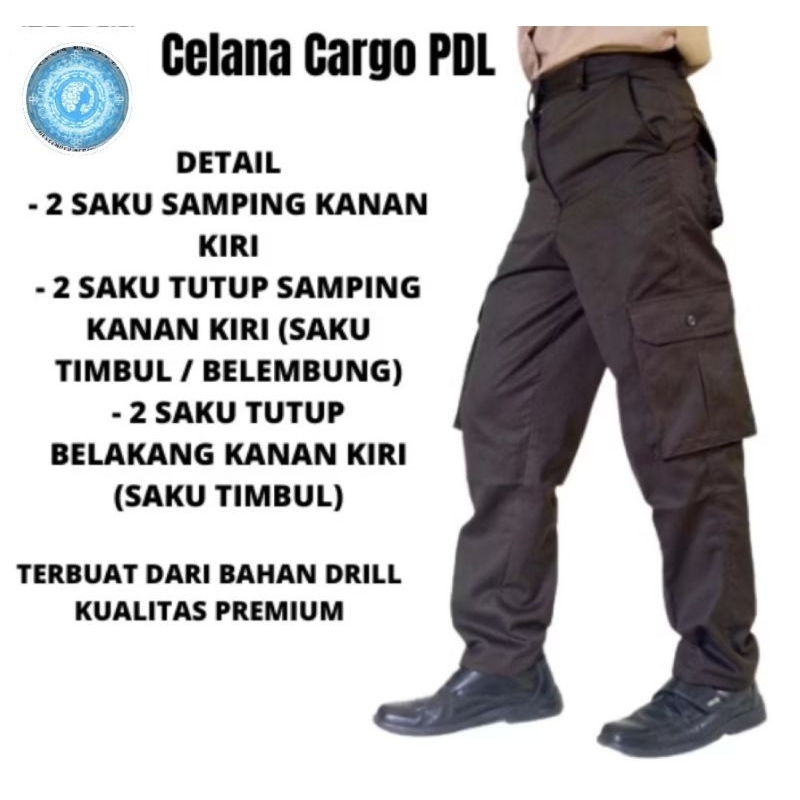 Celana pramuka PDL kempol cargo (saku 6) SMP SMA Pembina