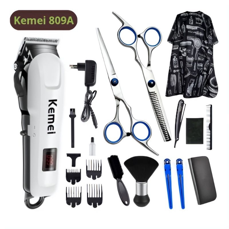Alat cukur dan grooming pria Hair Clipper Cordless Professional Paket Lengkap Alat Cukur Rambut Keme