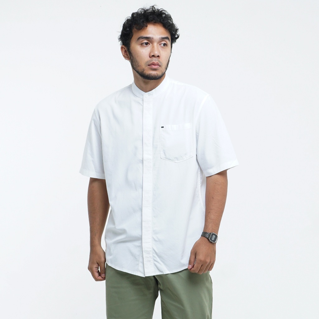 Baju Koko Original MGEE - Baju Koko Lengan Pendek Pria Original MGEE Alfero CKRR 092 White