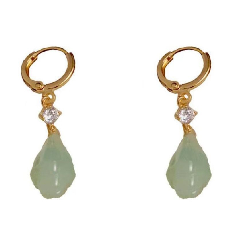 Anting Rumbai Anggrek Magnolia Hijau Antik