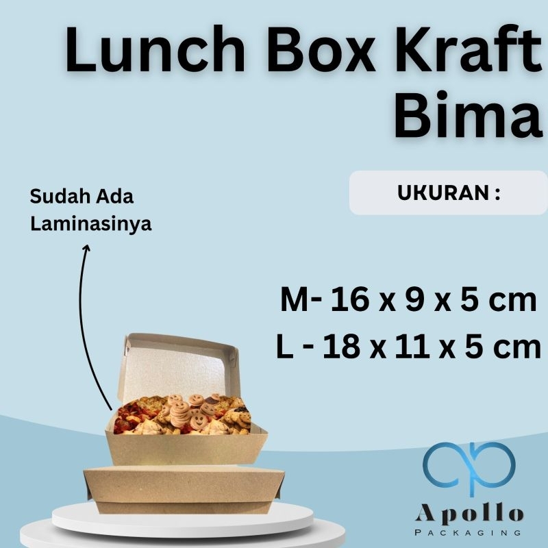 

BIMA - Paperlunch box Kraft Bima size L / kotak makan take away