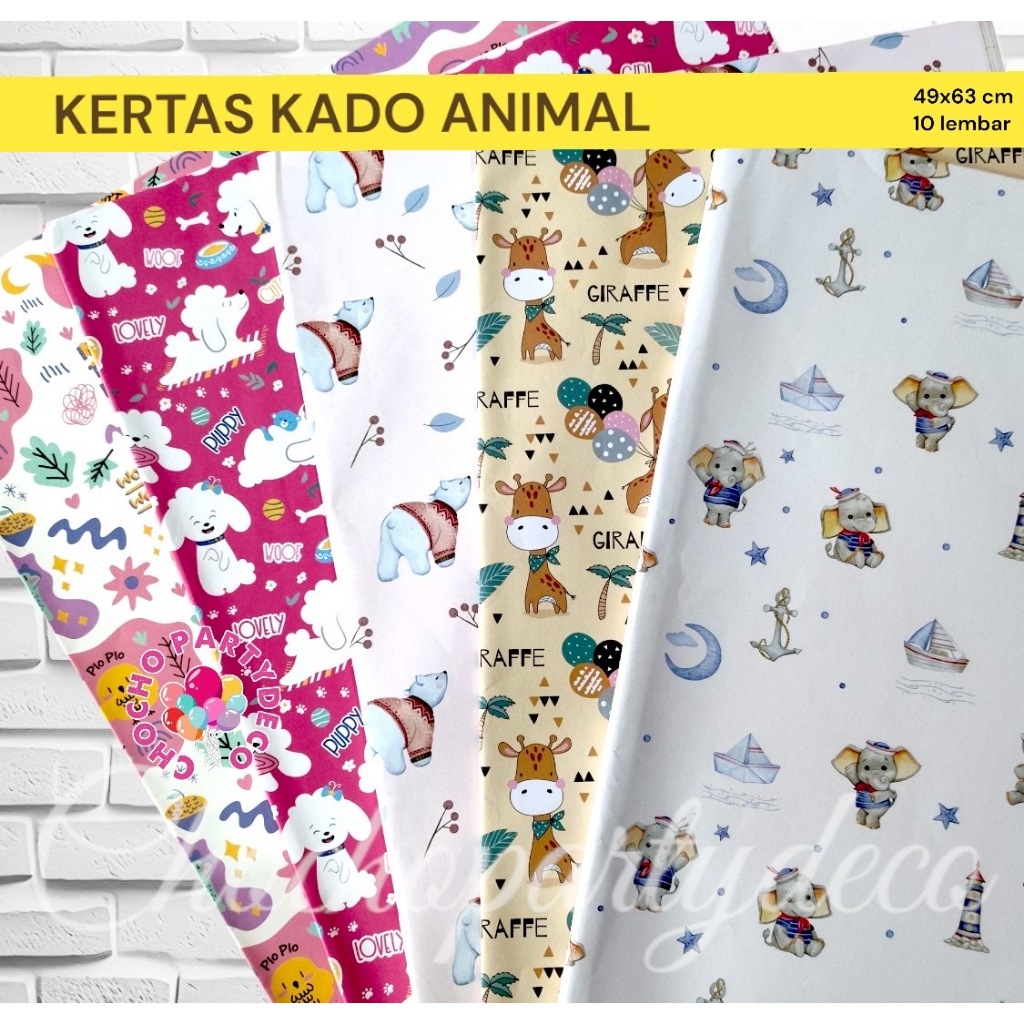 

KERTAS KADO ANIMAL ISI 10 / Kertas Kado Hewan Lucu