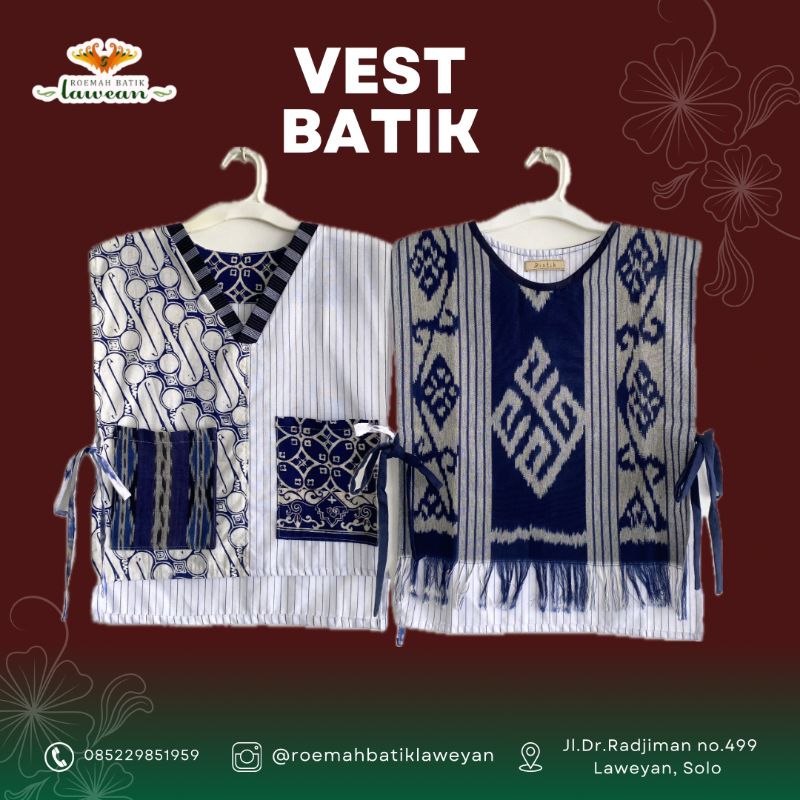 Premium Vest Batik Modif Wanita by Roemah Batik Laweyan | Rompi Batik | Atasan Batik