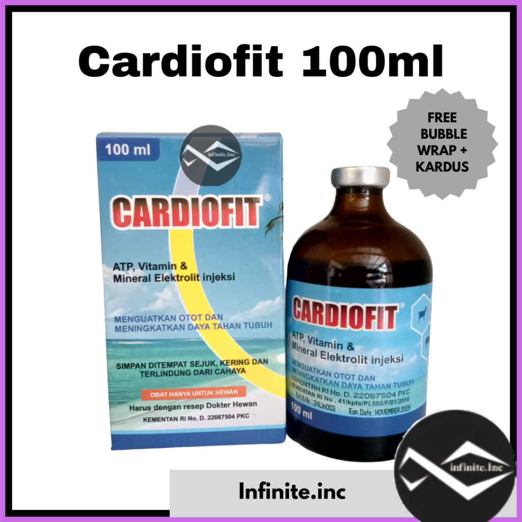 CARDIOFIT 100 ml - ATP, dextrose, mineral injeksi hewan ternak