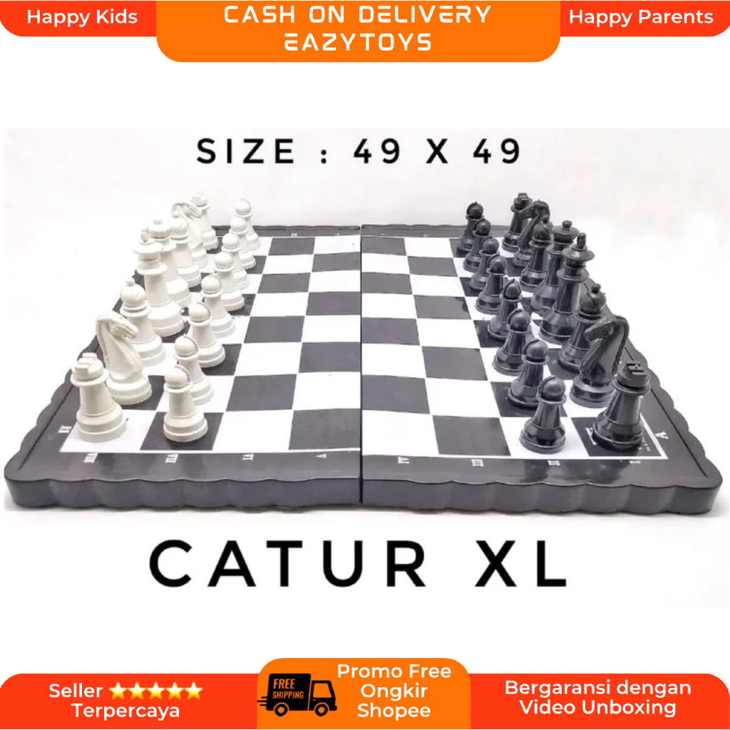Papan Catur Lipat Plastik Folding Chess Board dan Papan Catur Magnet Lipat