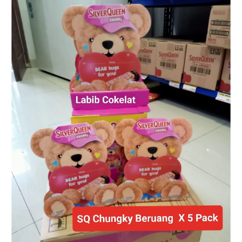 

Silverqueen Chungky Bar Bear Beruang 26 gr 1 box isi 5 bear special valentine