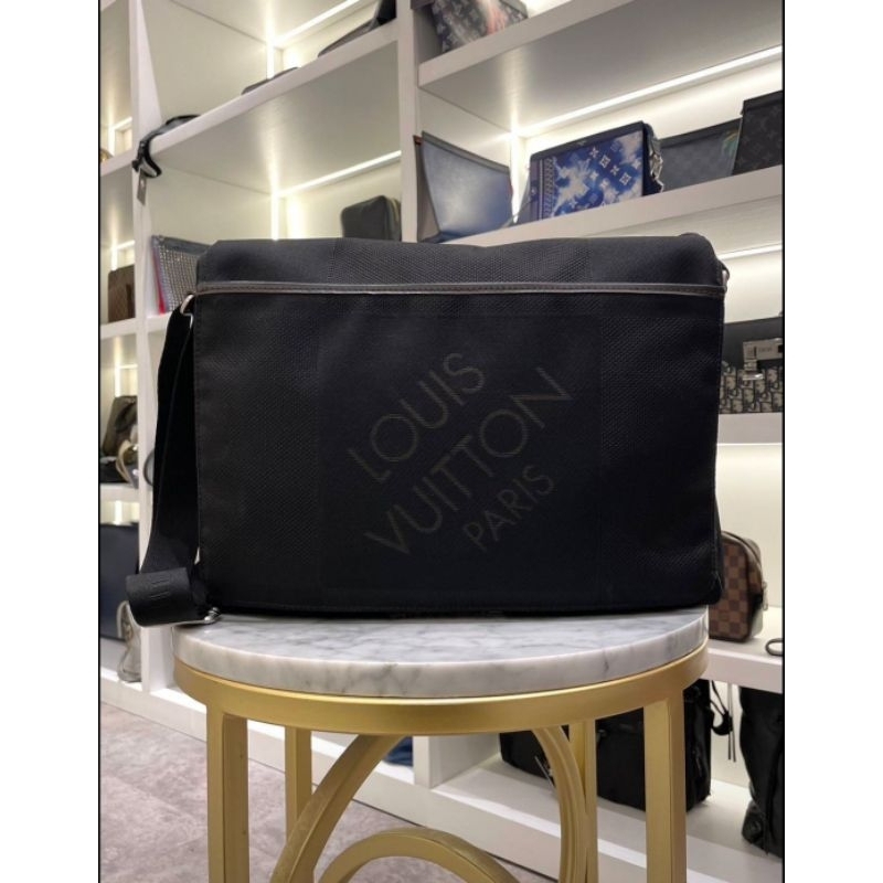 Louis Vuitton Black Logo Messenger Bag