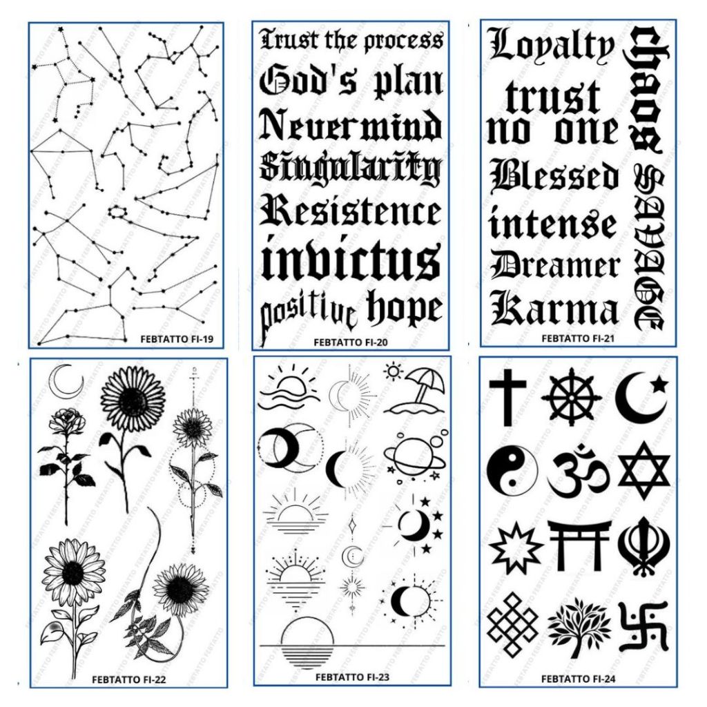 FRUIT INK Tato Temporer Mini Tahan 1 Bulan Semi Permanent zodiak bunga agama matahari bulan planet r