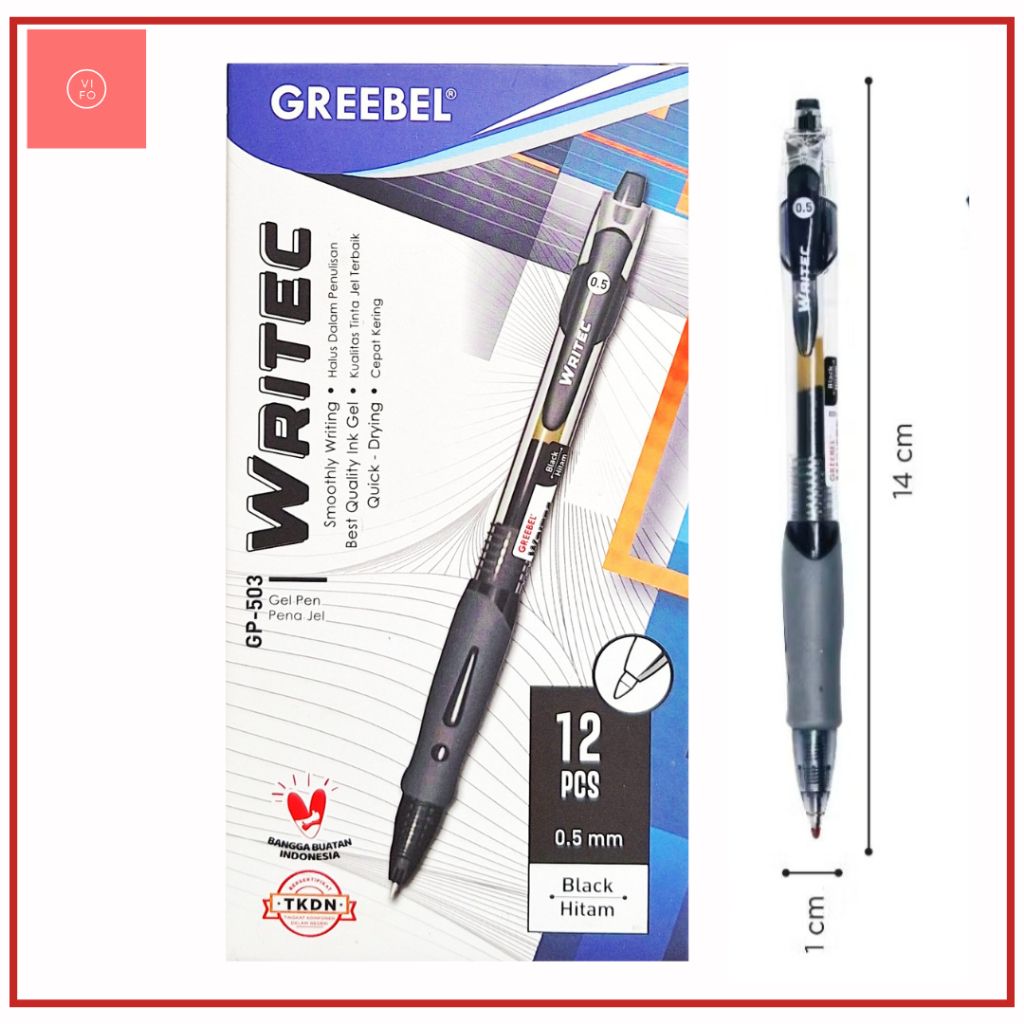 

GREEBEL GEL PEN GP-503 WRITEC HITAM 0.5MM