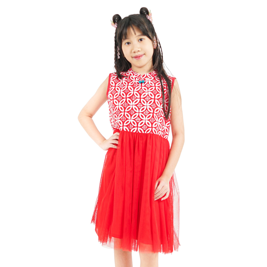Dress Batik Anak Perempuan - Bhatara Batik Isabella - Baju Batik Modern Tanpa Lengan