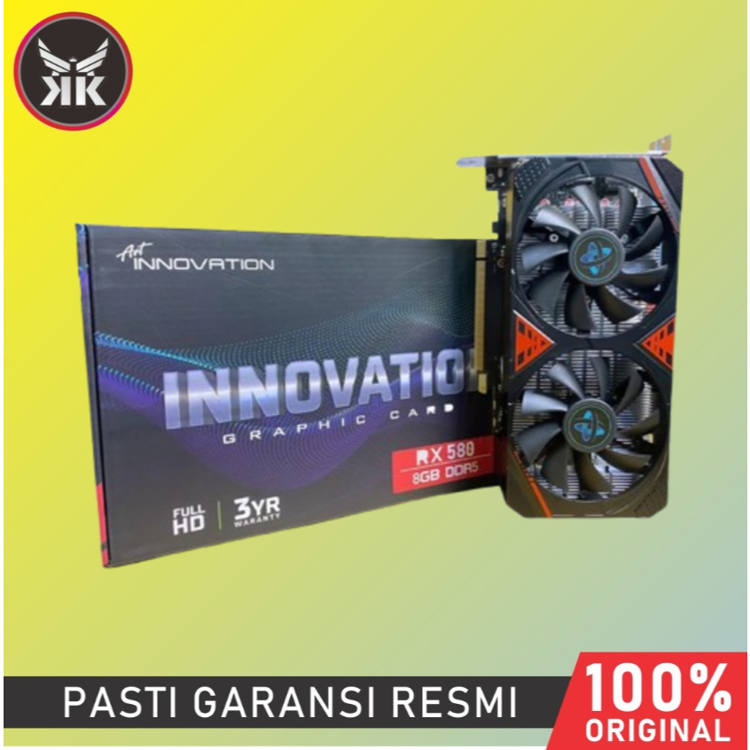 VGA CARD INNOVATION RX 580 8GB DDR5 256 BIT DUAL FAN RX580 RADEON