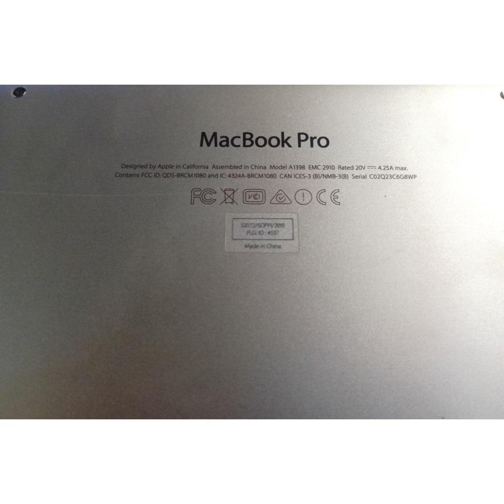 Macbook Pro Retina A1398 Mid 2015 Processor I7 16Gb ddr3 Mati