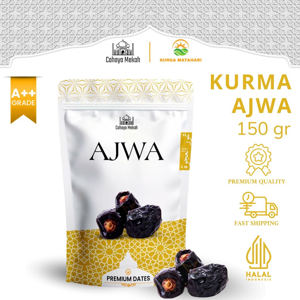 

Cahaya Mekah Kurma Ajwa Pouch Dates Nabi 150gr High Quality