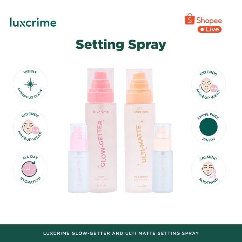 LUXCRIME- SETTING SPRAY ULTIMATE & GLOW BETTER