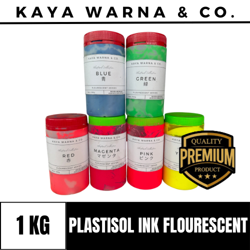 

Tinta Sablon Plastisol Ink Fluorescent Series KAYA WARNA & CO. (1Kg)