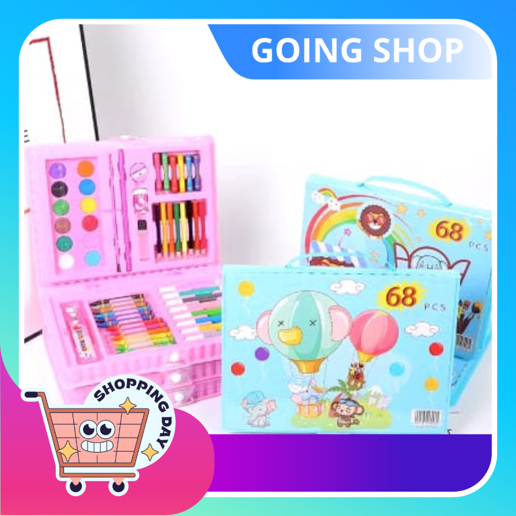 

[ GS ] Crayon Pensil Warna ART SET Anak Pensil Warna Crayon ISI (68 pcs)
