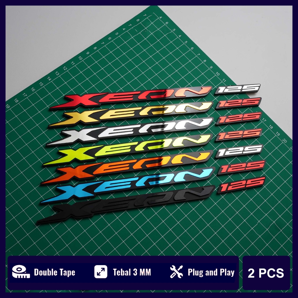 EMBLEM XEON 125 LOGO XEON125 TIMBUL BUKAN STIKER STICKER 3D YAMAHA XEON VARIASI XEON 125 AKSESORIS K
