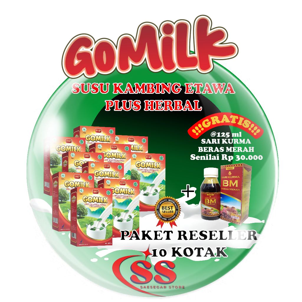 

GOMILK paket Reseller 10 kotak FREE SARI KURMA BM