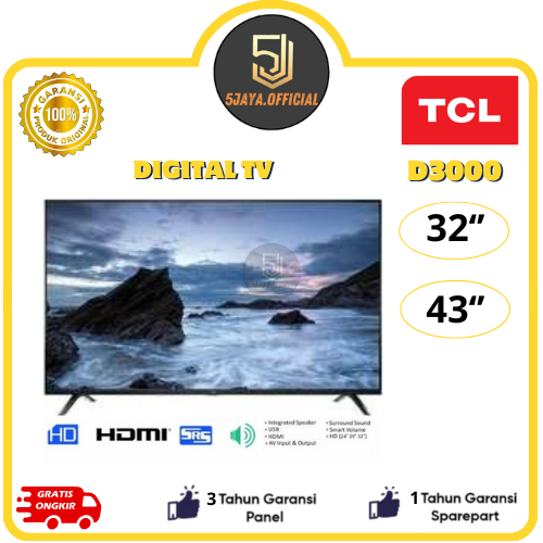TV LED TCL Digital 32Inch TCL 43Inch TCL - 32D3000/43D3000