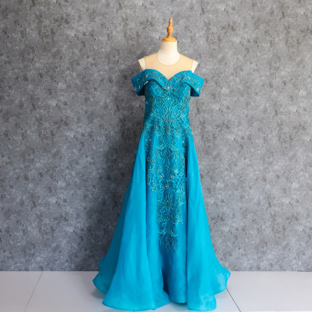 Biru Tosca Long Dress Mewah Preloved Second