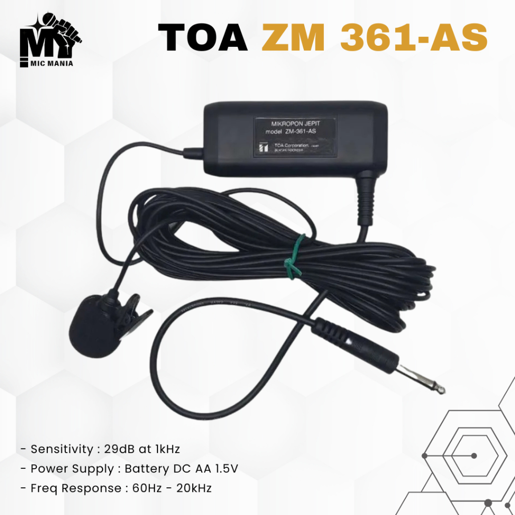 Microphone TOA ZM-361 AS Mik Kancing zm 361 Mic Jepit Original TOA Zm361 Toa Kancing Jepit