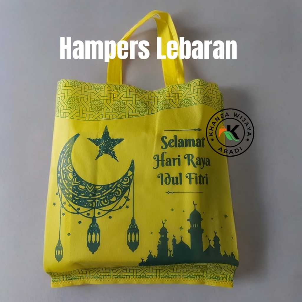 

Tas Idul Fitri,Tas Hampers Lebaran 38x45 / Tas Spunbond Lebaran 38x45 / Sablon 4 sisi / Harga Satuan