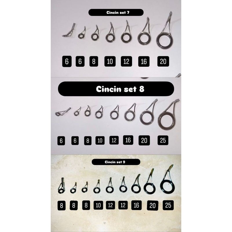 Set Cincin Joran Ikan /Ring Guide Ikan/Oseg Ikan