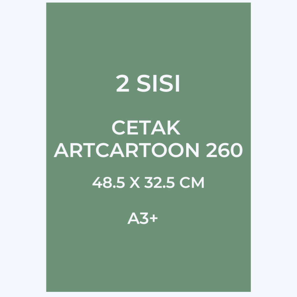 

(2 SISI 260gr) CETAK ARTCARTOON A3+ MURAH PRINT ORDER