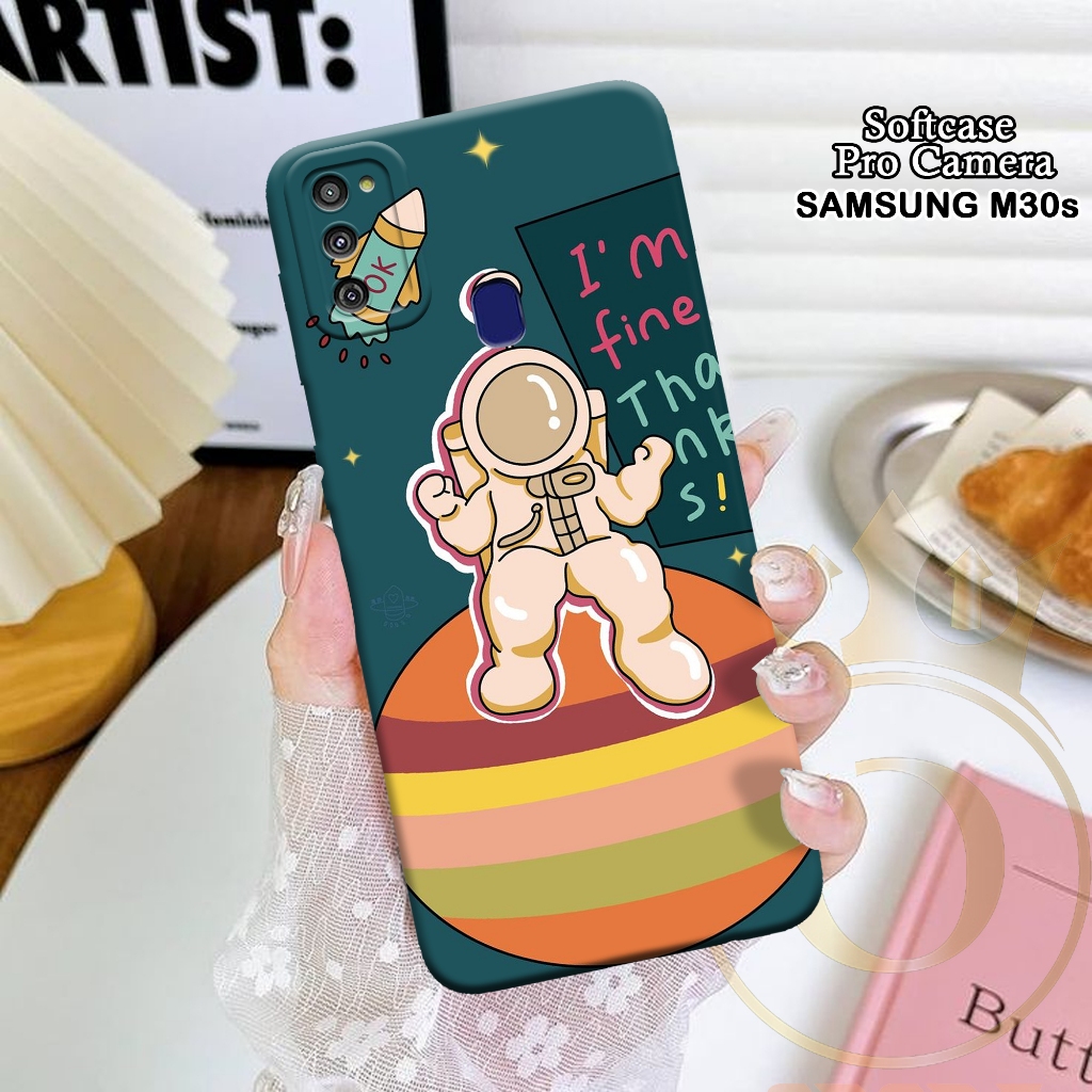 Softcase Samsung Galaxy M30S - ORORA - Casing Samsung Galaxy M30S - Motif case Astronot - Samsung - 