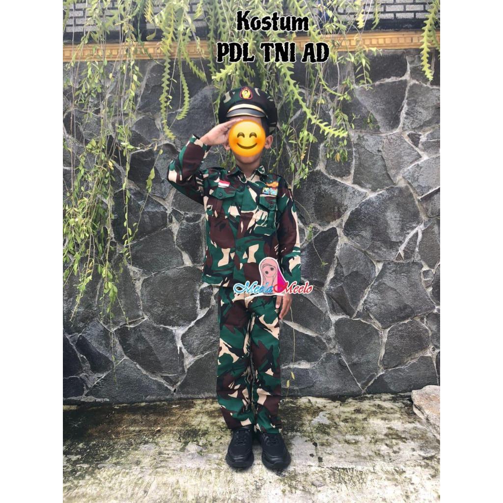 Baju TNI Angakatan Darat (AD) Setelan Seragam Loreng Hijau TNI Anak Laki Laki Perempuan | Baju Anak