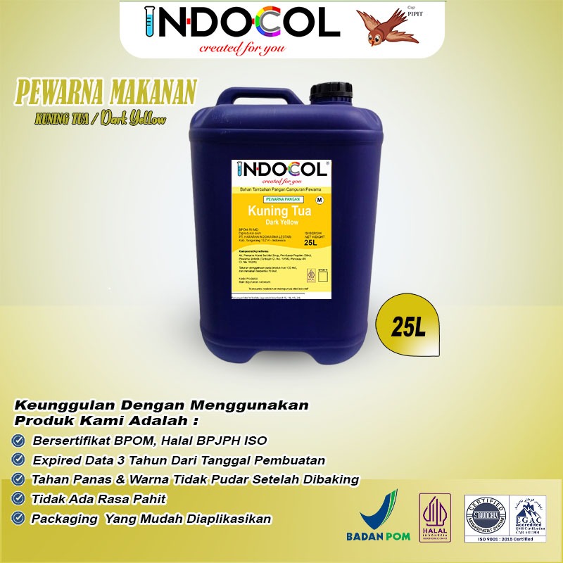 

INDOCOL PEWARNA CAIR KUNING TUA (25 LITER)