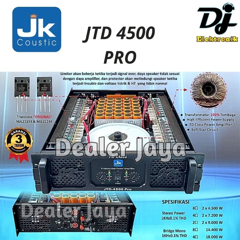 Power Amplifier JK Coustic JTD 4500 PRO / JTD4500 PRO - 2 channel