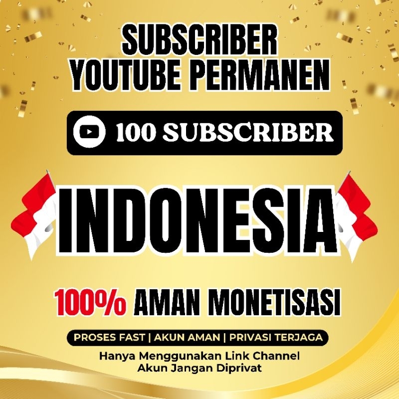 Subscriber Youtube Indonesia Permanen Untuk Monetisasi Youtube