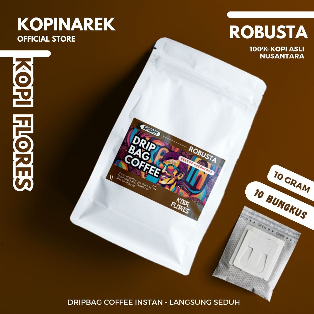 

Kopi Isi 10 Dripbag Robusta FLORES Coffee Drip Bag Sachet Asli Bubuk Souvenir Pernikahan