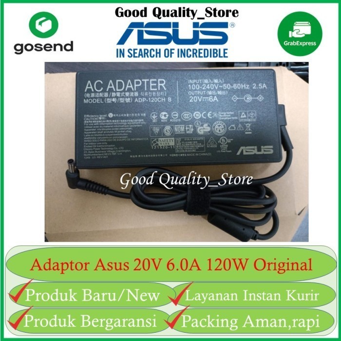 ORIGINAL Adaptor/Charger Asus A17-120P2A ADP-120CD B ADP-120VH B PA-1121-28 20V 6A 120W DC 4.5*3.0MM