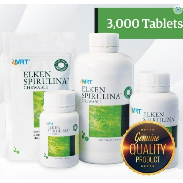ELKEN SPIRULINA SUPLEMEN SEHAT SPIRULINA ISI 1200 TABLET ORIGINAL