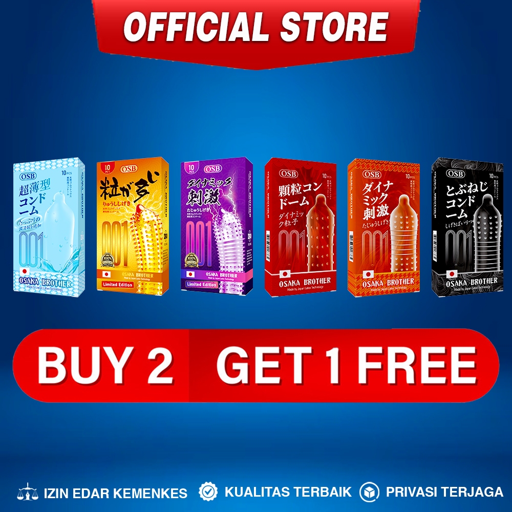 Condom Osb Osaka Brother - Kondom 001 Super Tipis Bergerigi Berduri Beli 2 Gratis 1