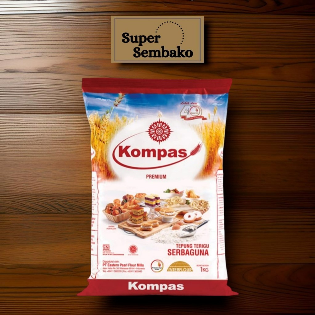 

TEPUNG TERIGU KOMPAS SERBAGUNA / TEPUNG KUE PREMIUM 1KG / 1 KILO