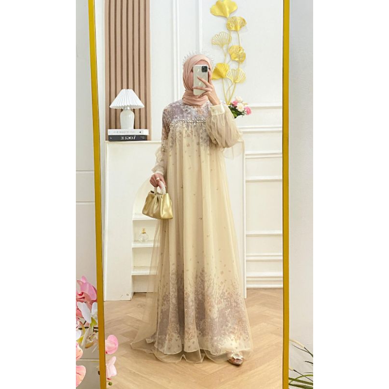 Mariposa WF - Khalisa Dress Kaftan Gamis // Kaftan Lebaran // Dress Lebaran // Baju Gamis Terbaru //